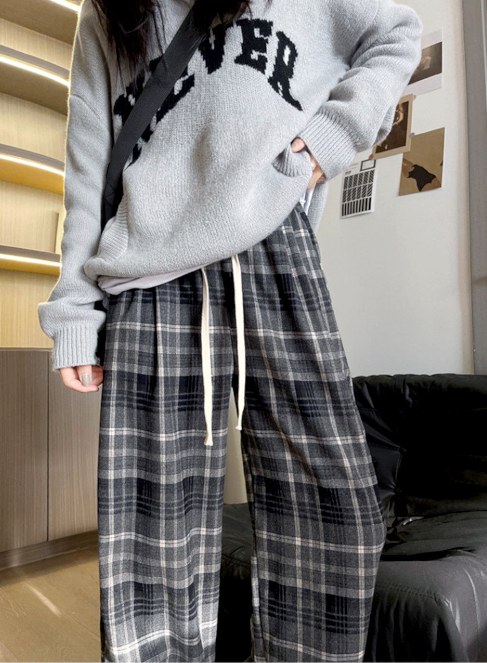 Designer × Japanese Brand × Vintage Vintage Hippie England Flannel Check Wide Leg Trousers Rave Size 27" / US 4 / IT 40 - 2 Thumbnail