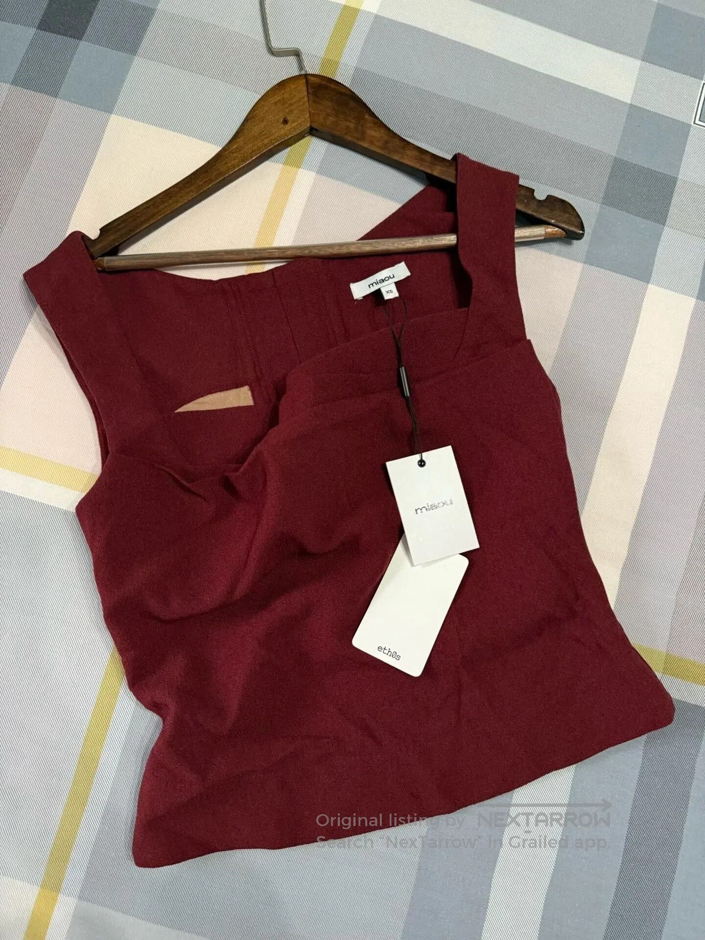 Miaou Miaou Sleeveless Top in Burgundy Color. Size S / US 4 / IT 40 - 4 Thumbnail