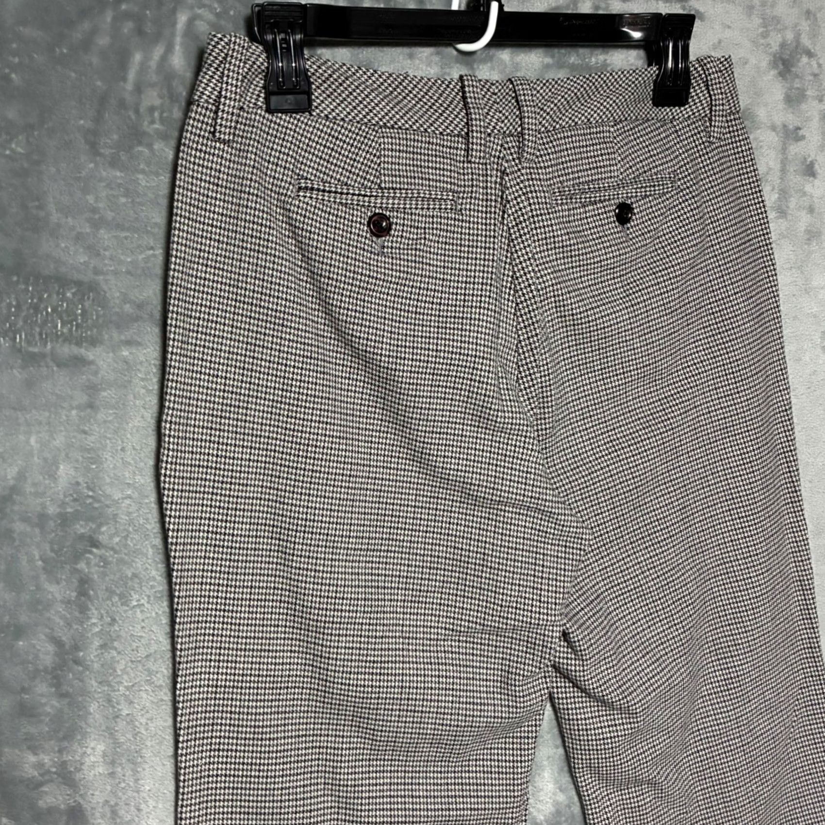 Gap GAP Favorite Straight Fit Trousers Houndstooth Pattern Women's 2 Pants Regular Black Wide Leg? Size 26" / US 2 / IT 38 - 4 Thumbnail