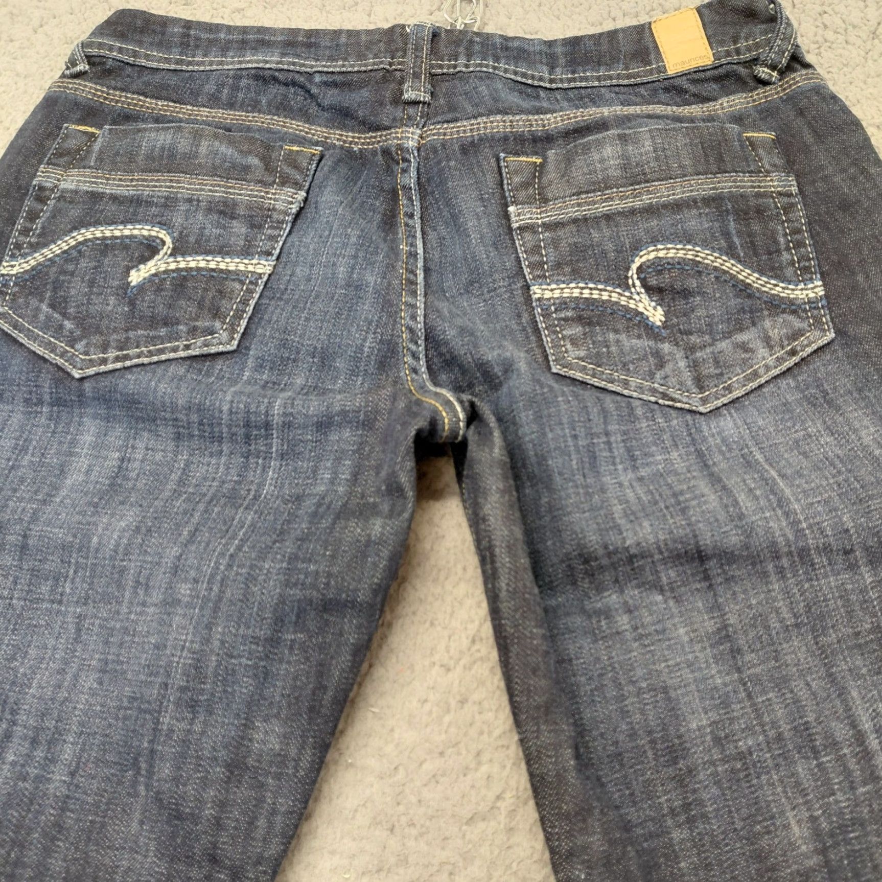 Vintage Maurices Jeans Womens 7/8 Reg Blue Denim Morgan BootCut Whiskered Embroidered Jeans Size 28" / US 6 / IT 42 - 3 Thumbnail