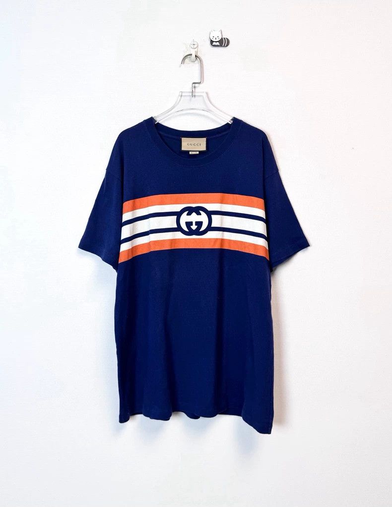 Gucci Gucci Blue interlocked logo short-sleeved T-shirt Size US S / EU 44-46 / 1 - 1 Thumbnail