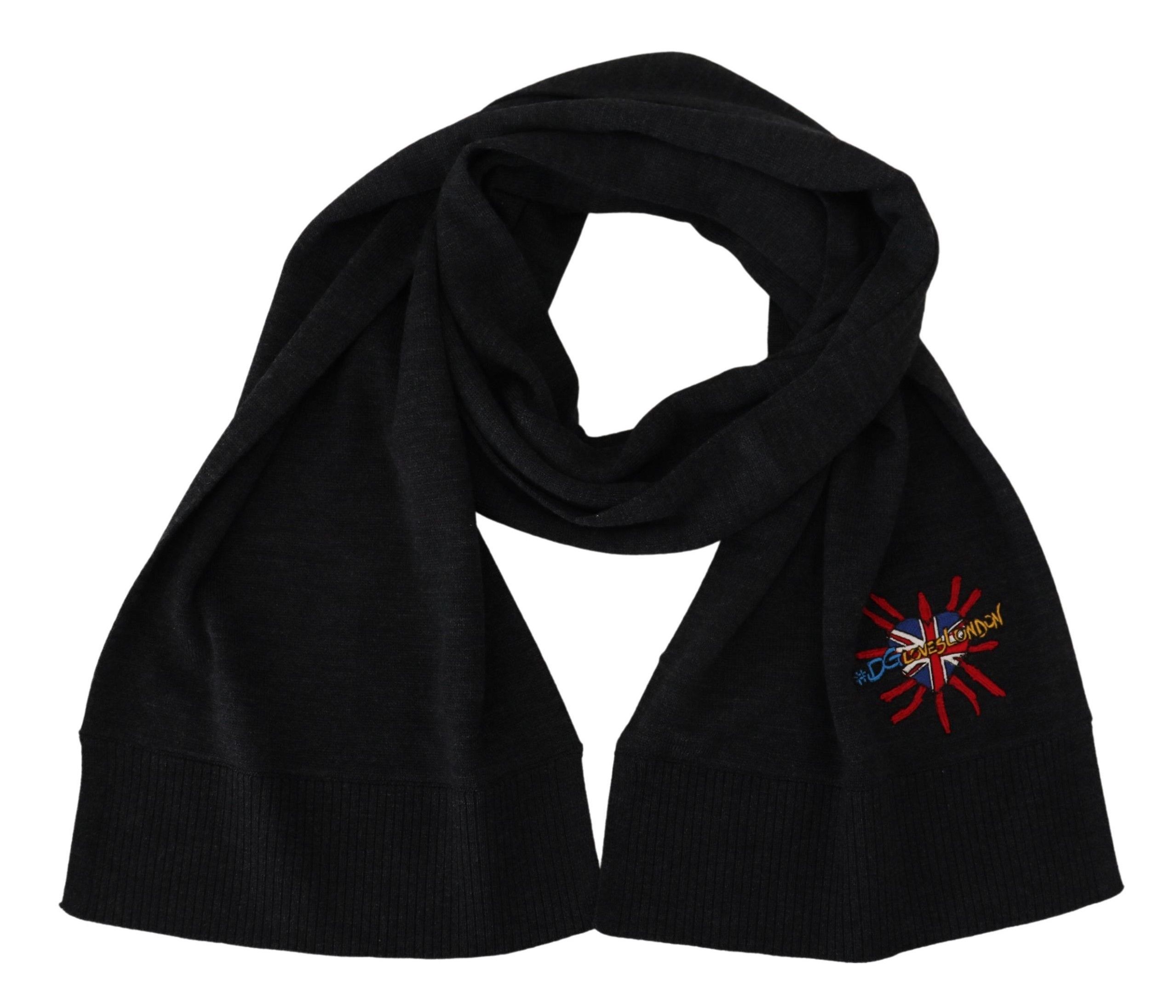 Dolce & Gabbana Elegant Black Wool Scarf Women's Wrap Size ONE SIZE - 1 Thumbnail