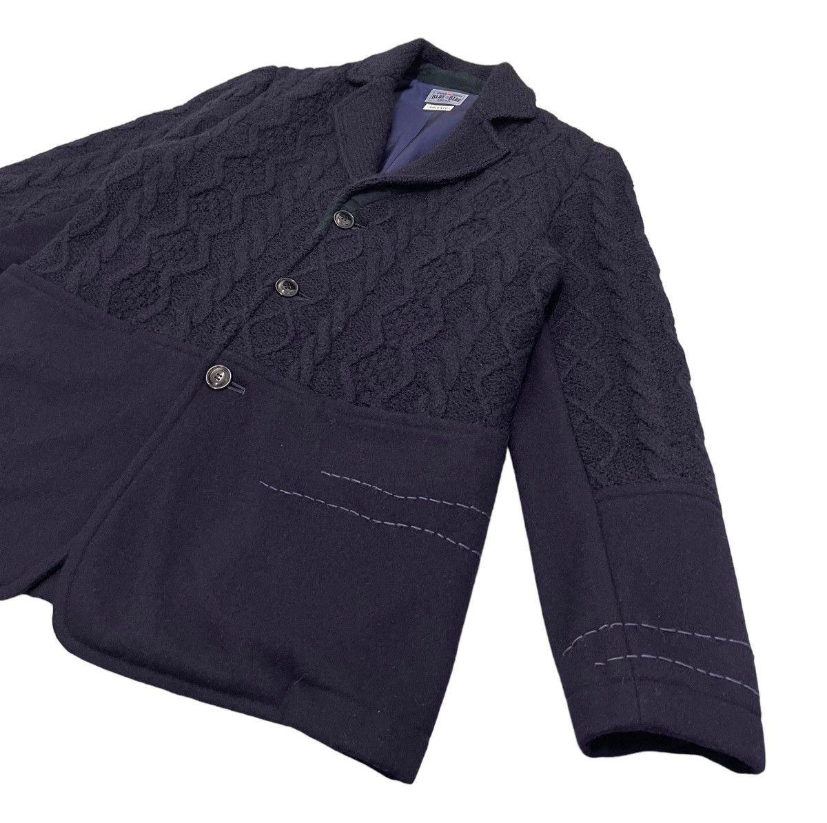 Blue Blue Japan Vintage Blue Blue Wool Blend Knit Jacket Size US M / EU 48-50 / 2 - 4 Thumbnail