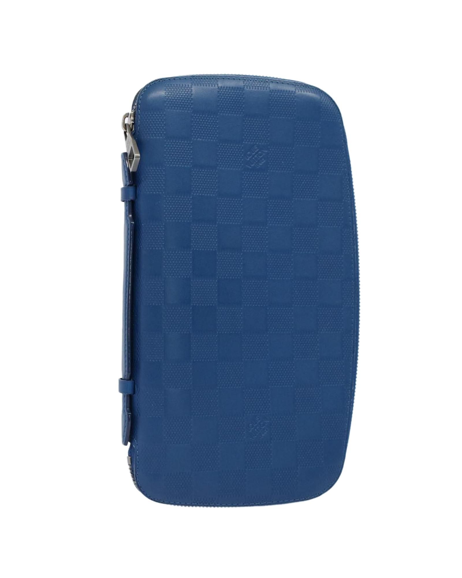 image of Louis Vuitton Damier Infini Organizer Clutch Bag in Blue, Women's