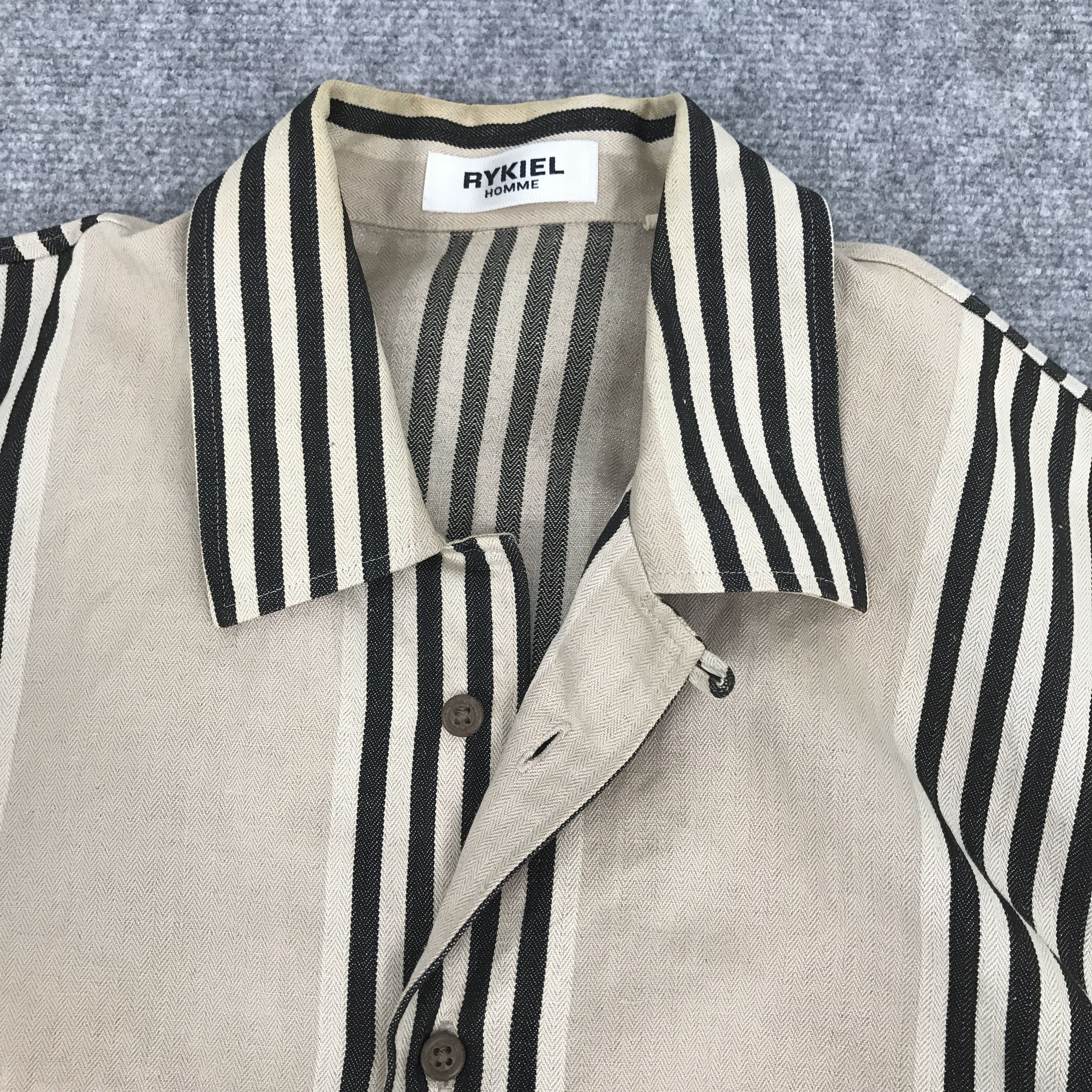 Japanese Brand Rare Rykiel Homme Striped Button Up Shirt Size US M / EU 48-50 / 2 - 8 Thumbnail