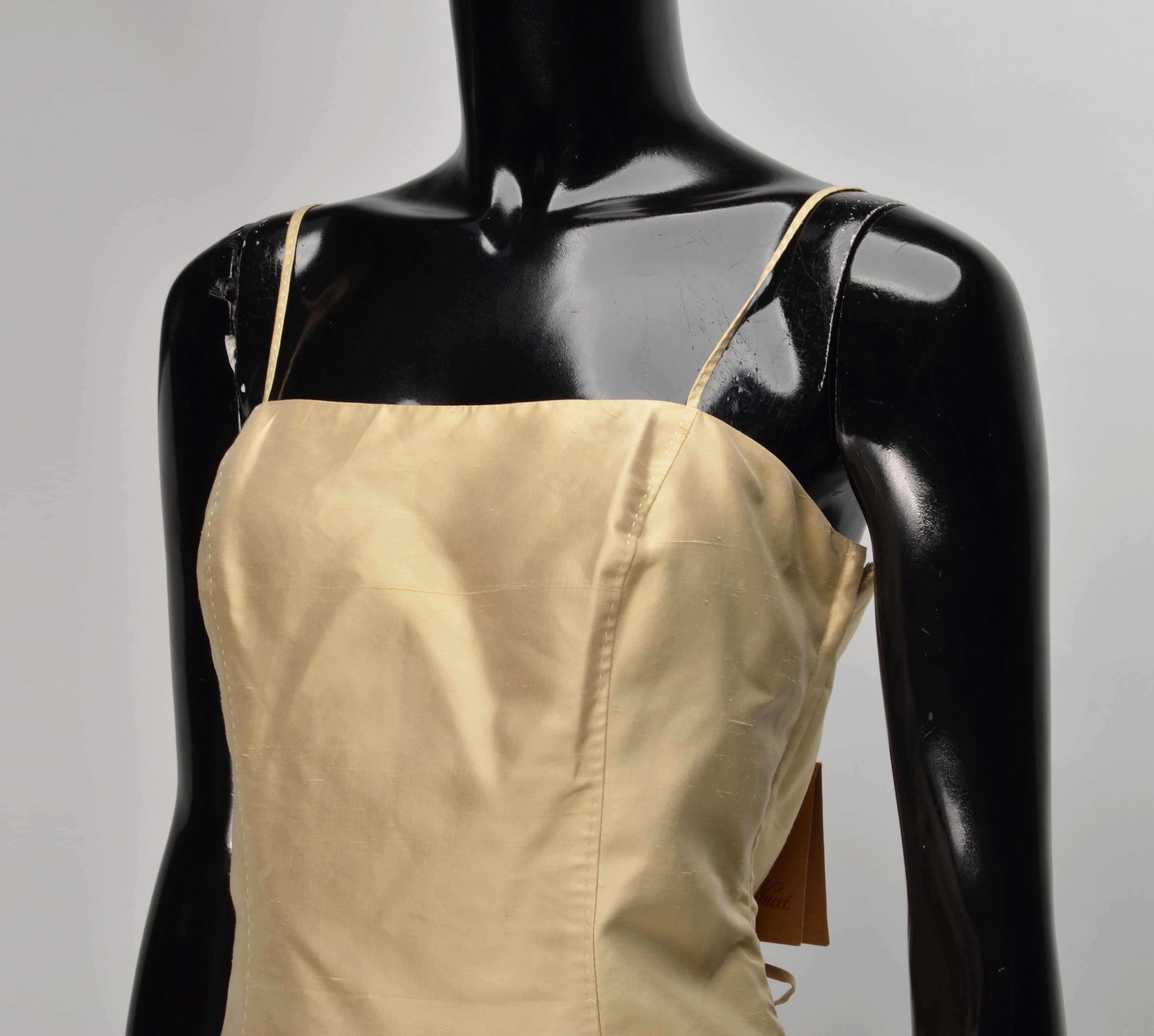 Other Vintage Renato Nucci Beige Silk 90's Corset Style Top Size M / US 6-8 / IT 42-44 - 2 Thumbnail