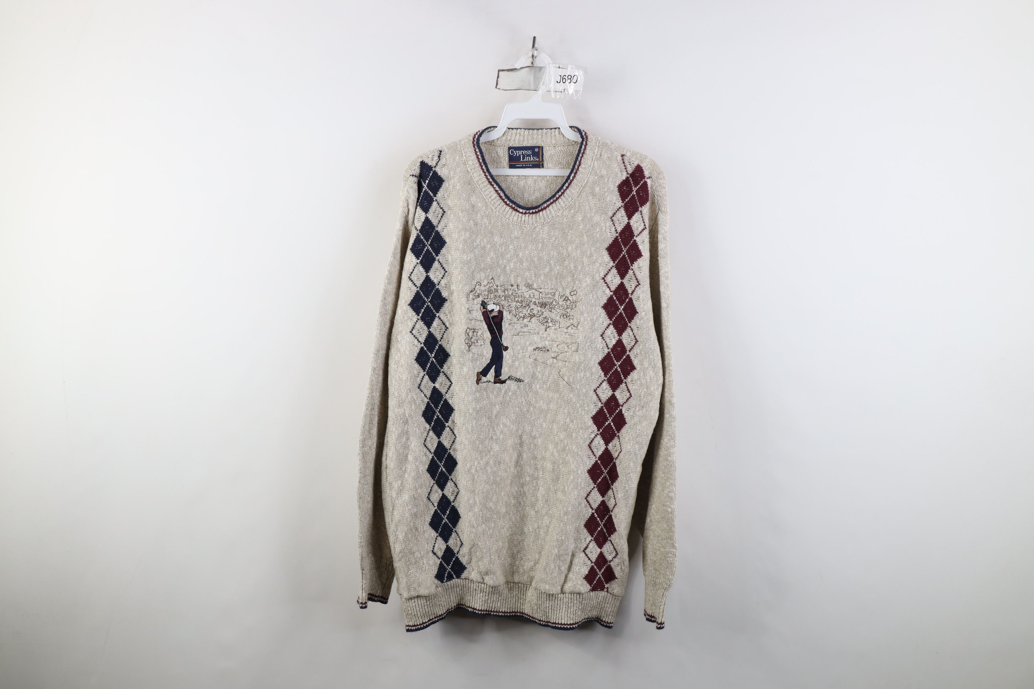 Vintage Vintage 90s Streetwear Golf Knit Crewneck Sweater USA Size US M / EU 48-50 / 2 - 1 Thumbnail