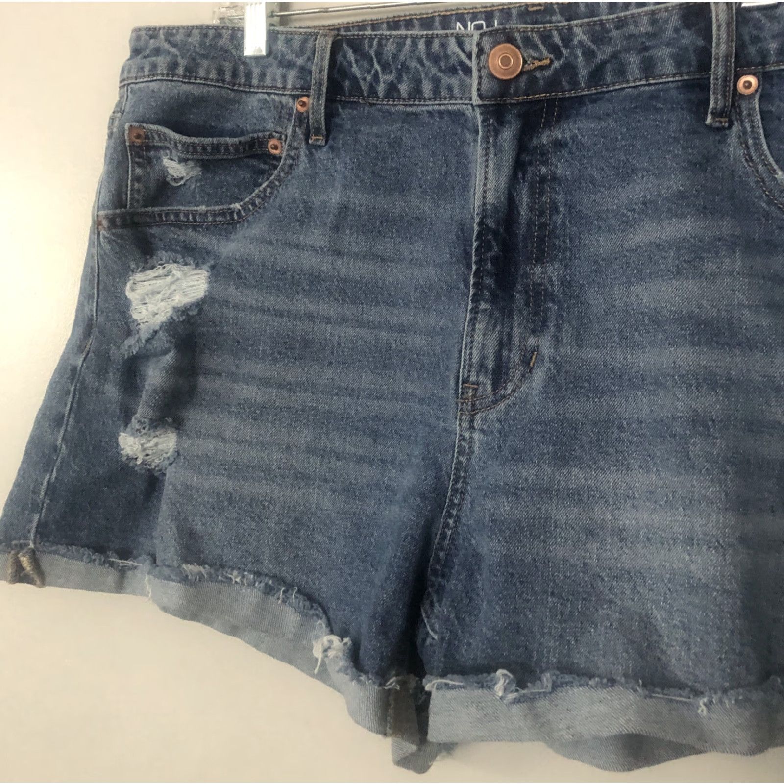 Vintage **No Boundaries Women's High Rise Blue Denim Shorts Size 19** User: No Boundaries Women's High Rise Blue Denim Shorts Size 19 Size 40" / US 18 - 2 Thumbnail