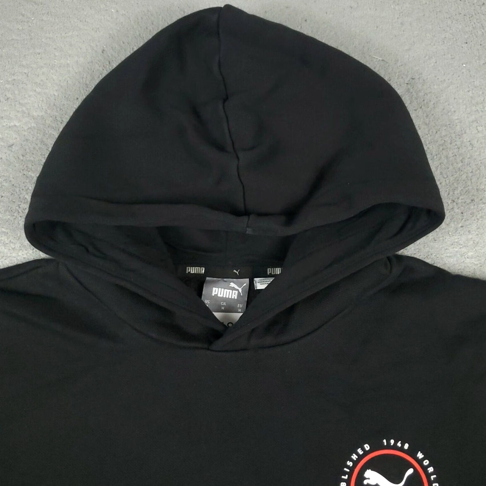 Puma PUMA Hoodie Mens Medium Black Pullover Casual Sweatshirt Mock Neck Size US M / EU 48-50 / 2 - 2 Thumbnail
