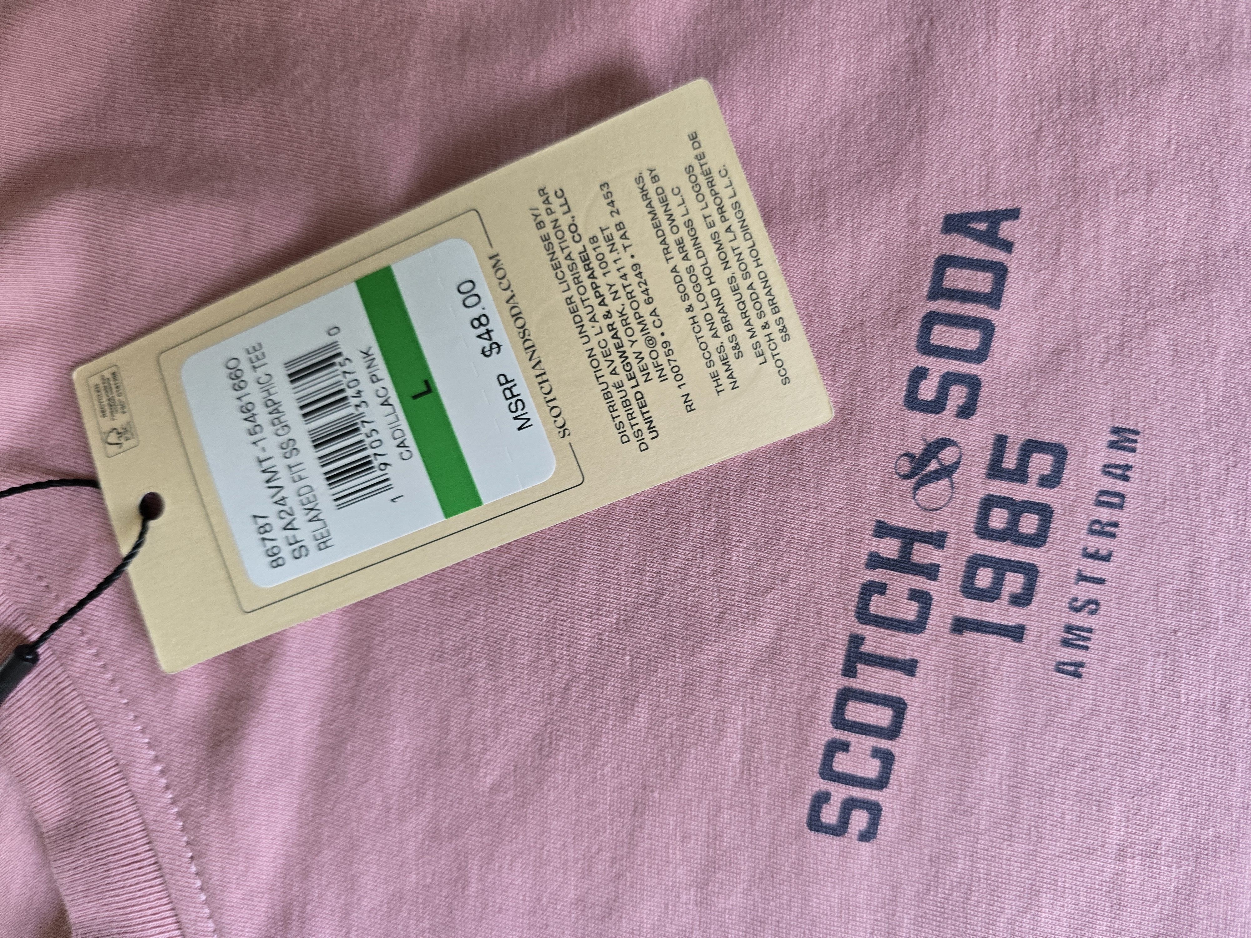 Scotch & Soda Scotch & Soda 1985 Amsterdam T Shirt New Size L Salmon Pink Size US L / EU 52-54 / 3 - 3 Thumbnail