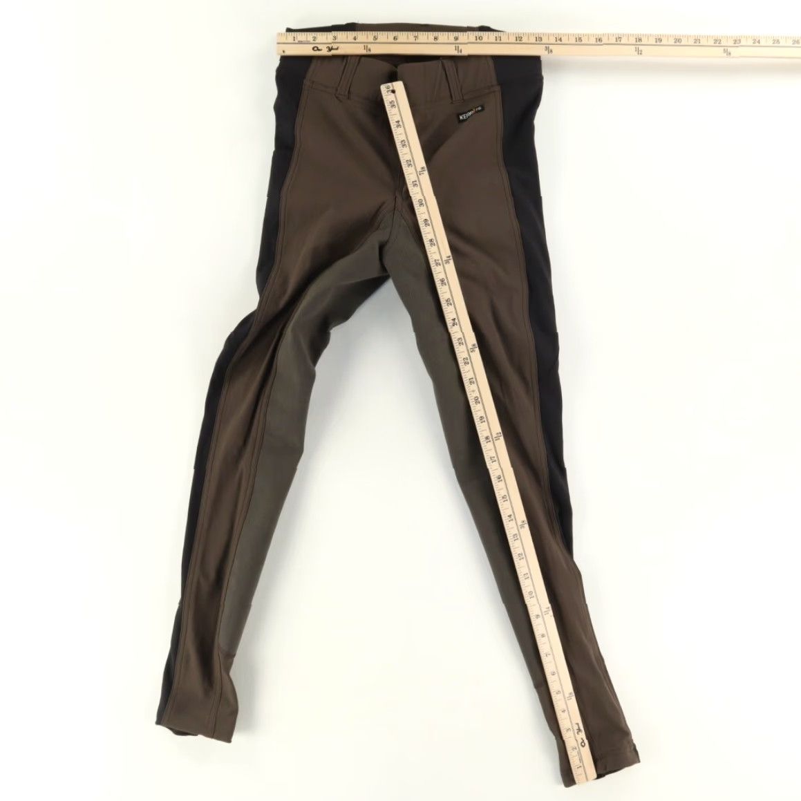 Vintage Kerrits High Stretch Full Seat Breeches Nylon Woven Leggings Brown Striped Women's M Size 32" / US 10 / IT 46 - 3 Thumbnail