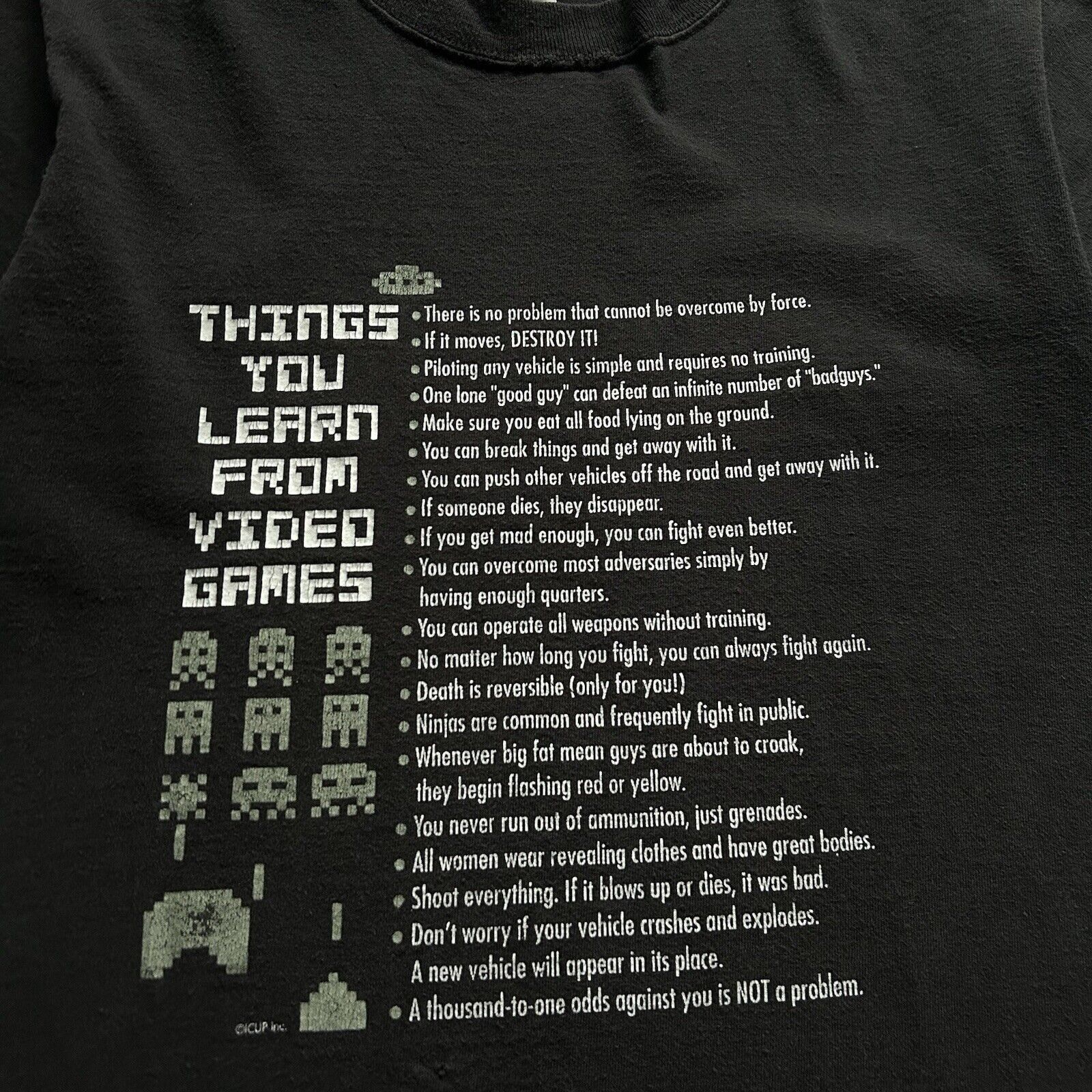 Nintendo Vintage Y2K Video Games Life Lessons Funny T Shirt Small Size US S / EU 44-46 / 1 - 3 Thumbnail