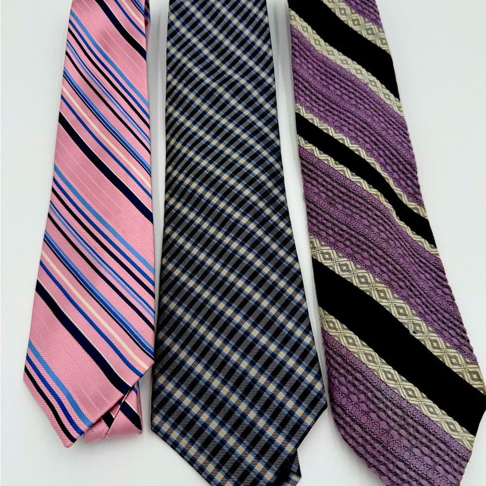 Izod Bundle of 3! Men’s Vintage Tie Set - Pink, Blue, and Purple, Size ONE SIZE - 1 Preview