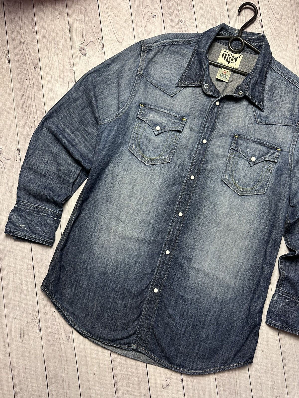 True Religion × Vintage Vintage denim shirt western True Religion rare size XL Size US XL / EU 56 / 4 - 2 Thumbnail