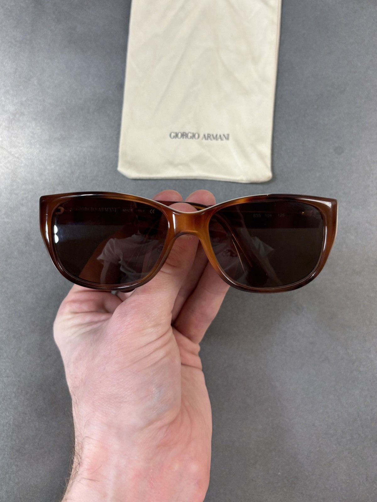 Giorgio Armani 1990s Vintage Giorgio Armani Sunglasses GA835 Tortoise 80s Size ONE SIZE - 20 Thumbnail
