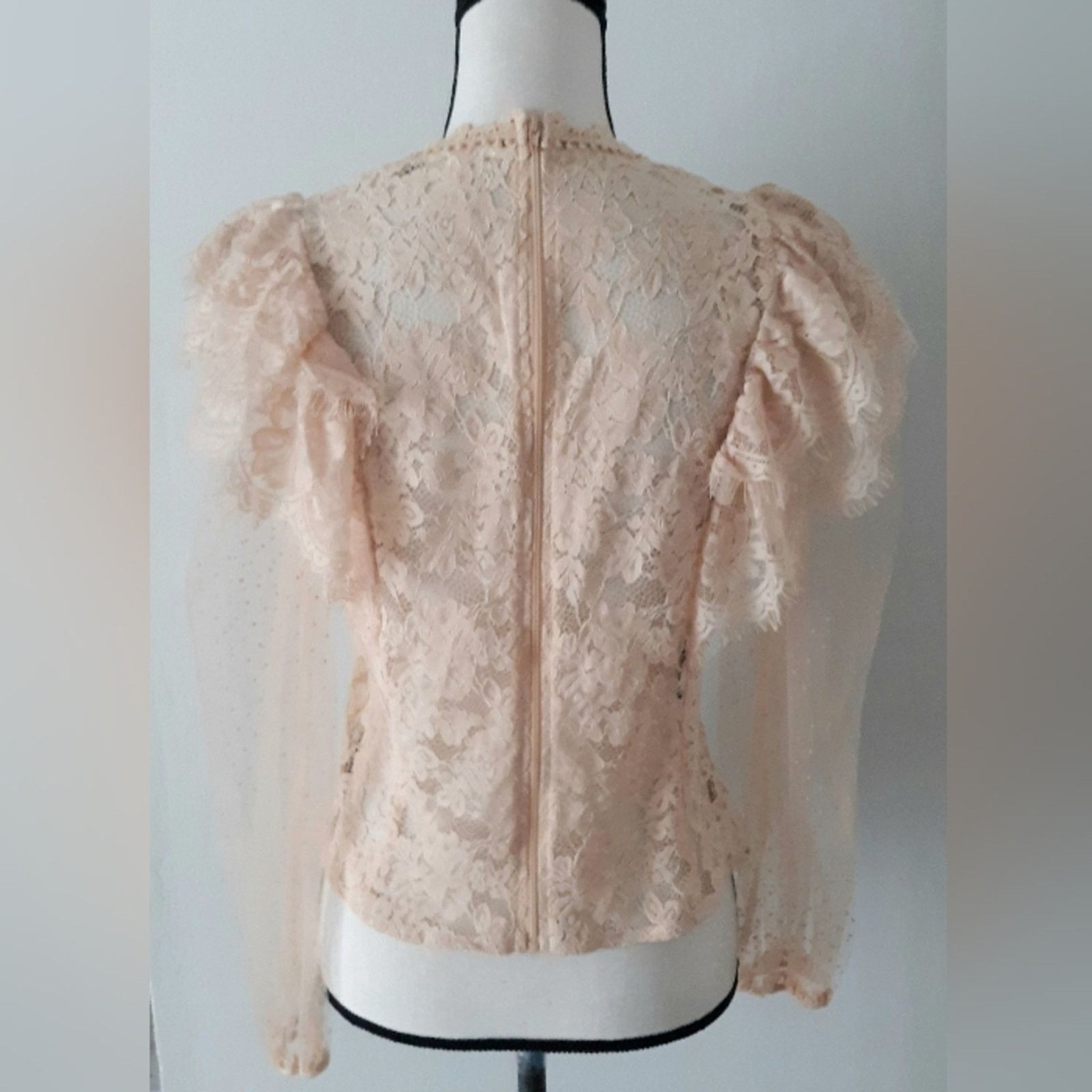 Other Peach Tiered Lace Blouse NWOT Size L / US 10 / IT 46 - 4 Thumbnail