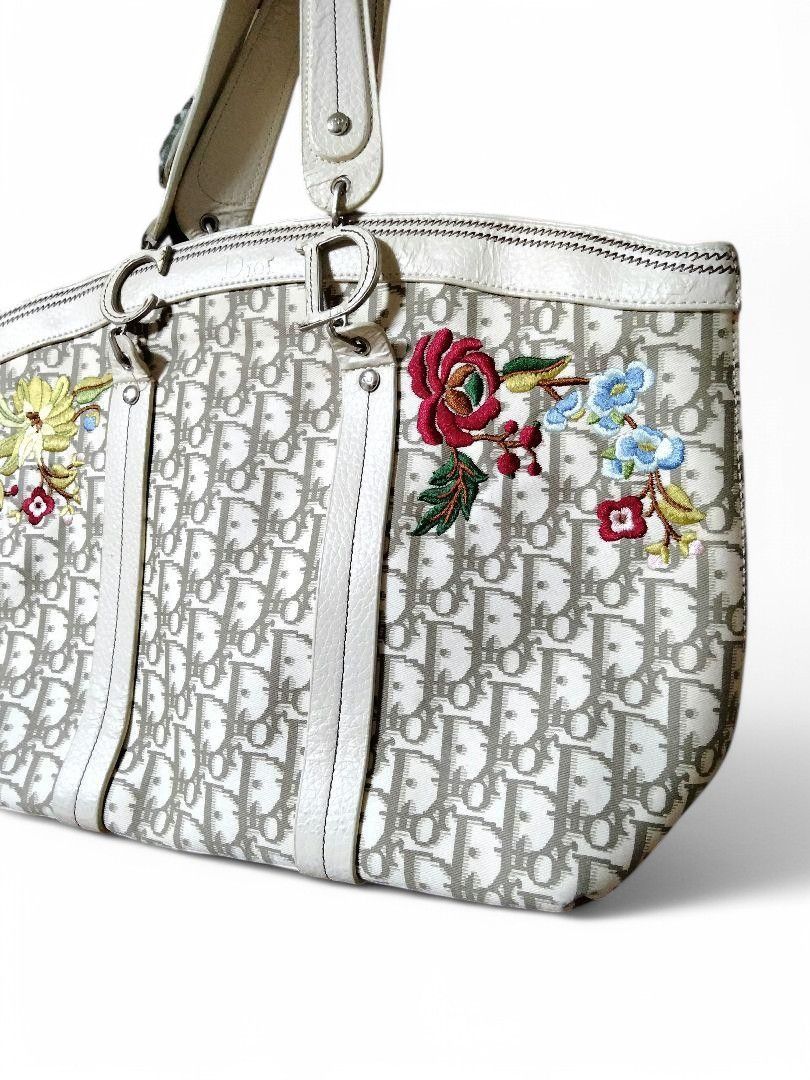 Dior Dior - Flower Embroidered Trotter Handbag Shoulder Bag Rare Size ONE SIZE - 2 Thumbnail