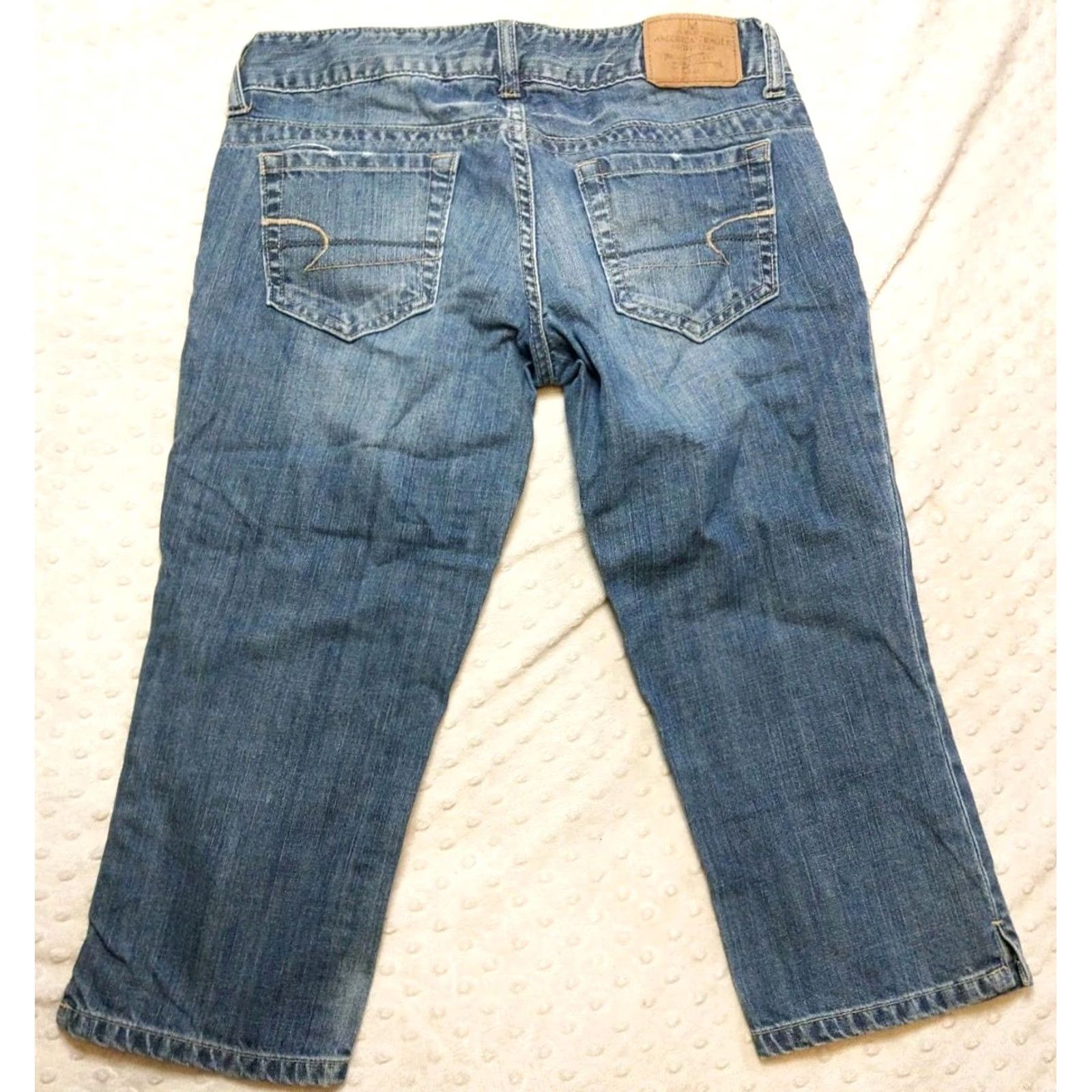 American Eagle Outfitters American Eagle Outfitters Jeans Womens Artist 5-Pocket Denim Straight Mid Rise Dark Blue 30x19 (8) Cotton Spandex XS? Size 30" / US 8 / IT 44 - 6 Thumbnail