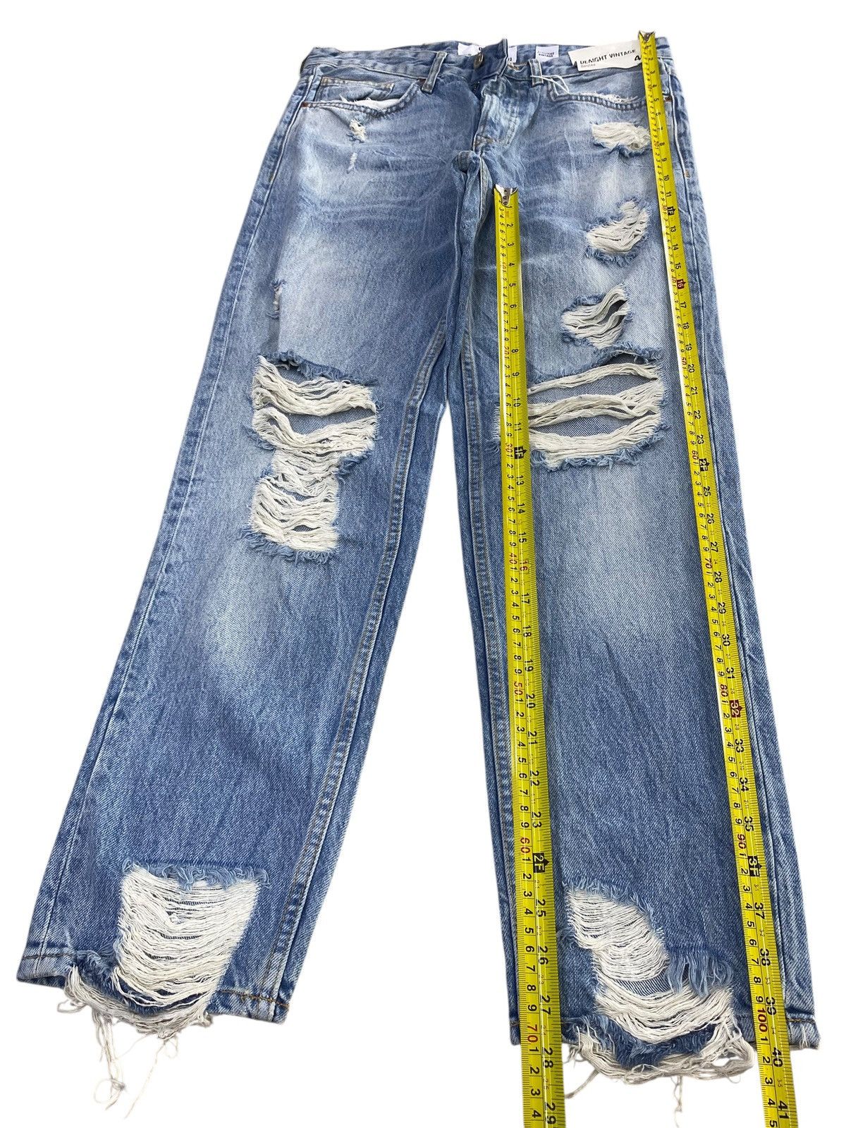 Japanese Brand Japanese Brand Acid Blue Wash Style Distressed Jeans Size US 32 / EU 48 - 7 Thumbnail