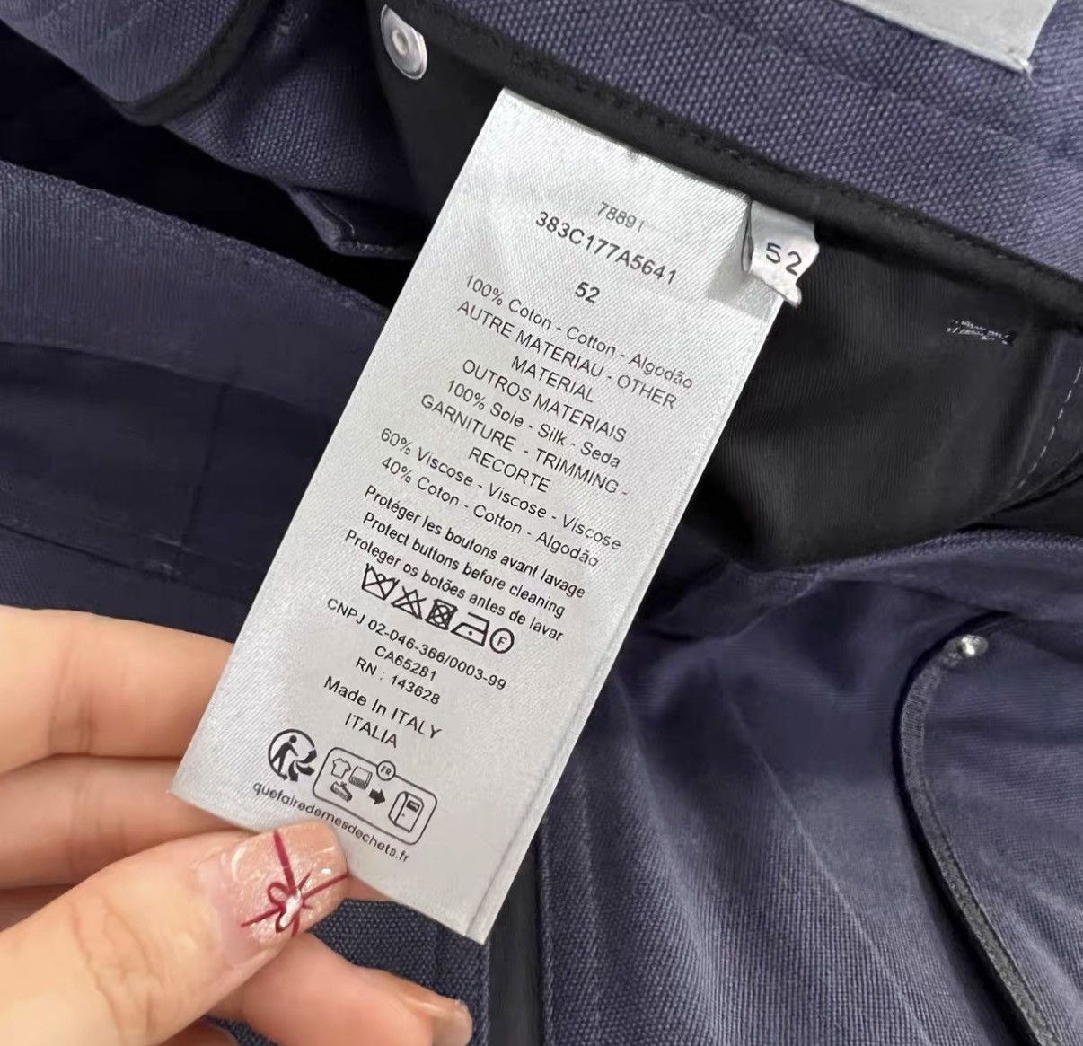 Dior Dior Navy Cuffed Straight-Leg Pants J41 Size US 36 / EU 52 - 5 Thumbnail
