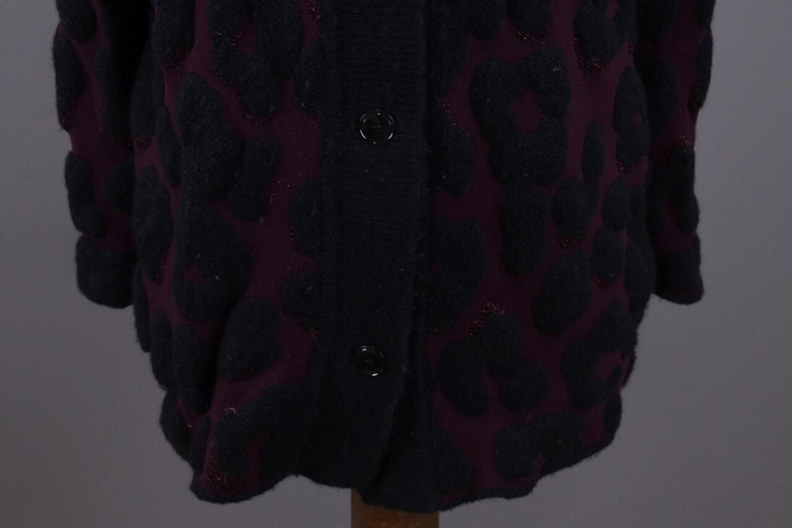 Designer Marc Cain Purple Alpaca Wool Animals Cardigan Sweater Size 3 Size M / US 6-8 / IT 42-44 - 4 Thumbnail