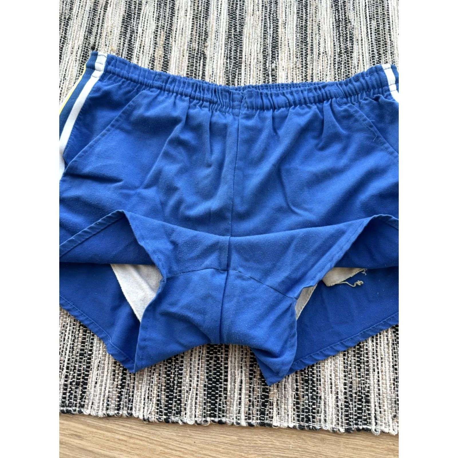Wilson VINTAGE Wilson RARE FADED SATIN SHORTS USA SOCCER FOOTBALL BLUE Sz M-L Shirt Mens 80s Football Shorts Vintage Shorts Distressed Size US 31 - 4 Thumbnail