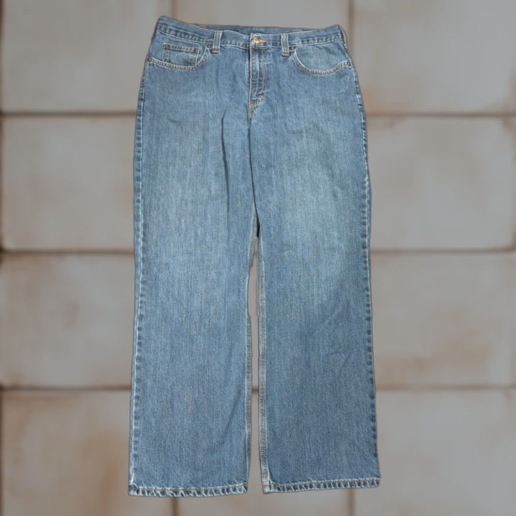 Carhartt Carhartt Jeans Mens 36x31 Blue Denim Dark Wash Relaxed Rugged Flex Workwear Jeans Size US 36 / EU 52 - 1 Thumbnail
