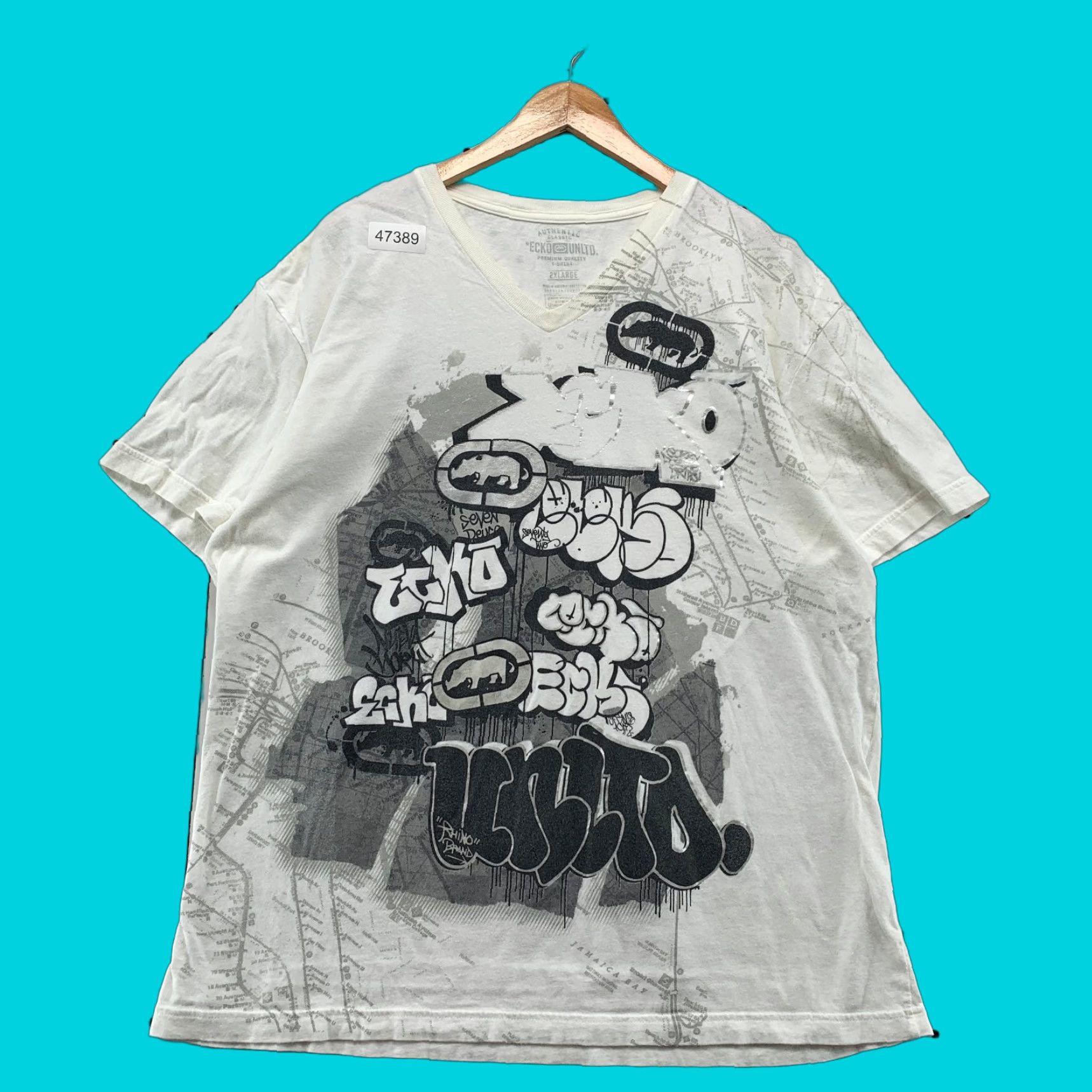 Ecko Unltd. VINTAGE Ecko Unltd T Shirt Mens 2XL White Graffiti Hip Hop V Neck Y2K Shirt Mens 2XL White Graffiti Hip Hop V Neck Y2K Size US XXL / EU 58 / 5 - 1 Thumbnail