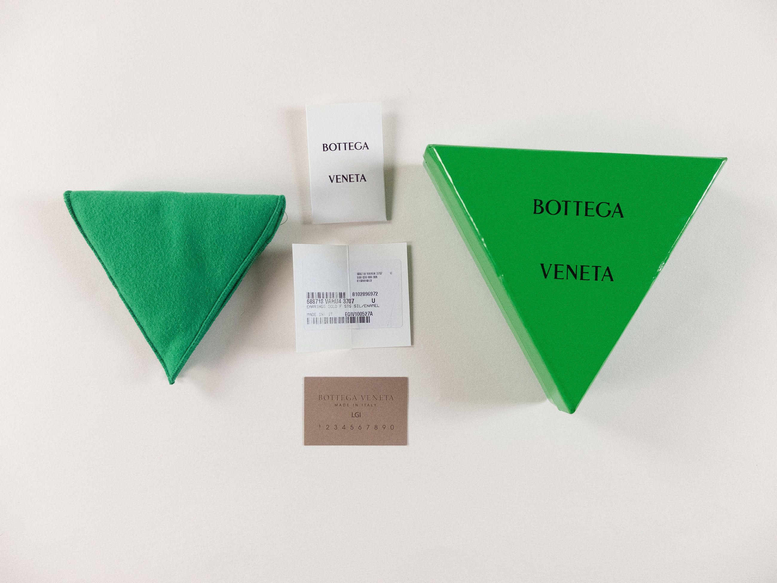 Bottega Veneta BOTTEGA VENETA green Triangle enamel & silver earrings q Size ONE SIZE - 8 Thumbnail