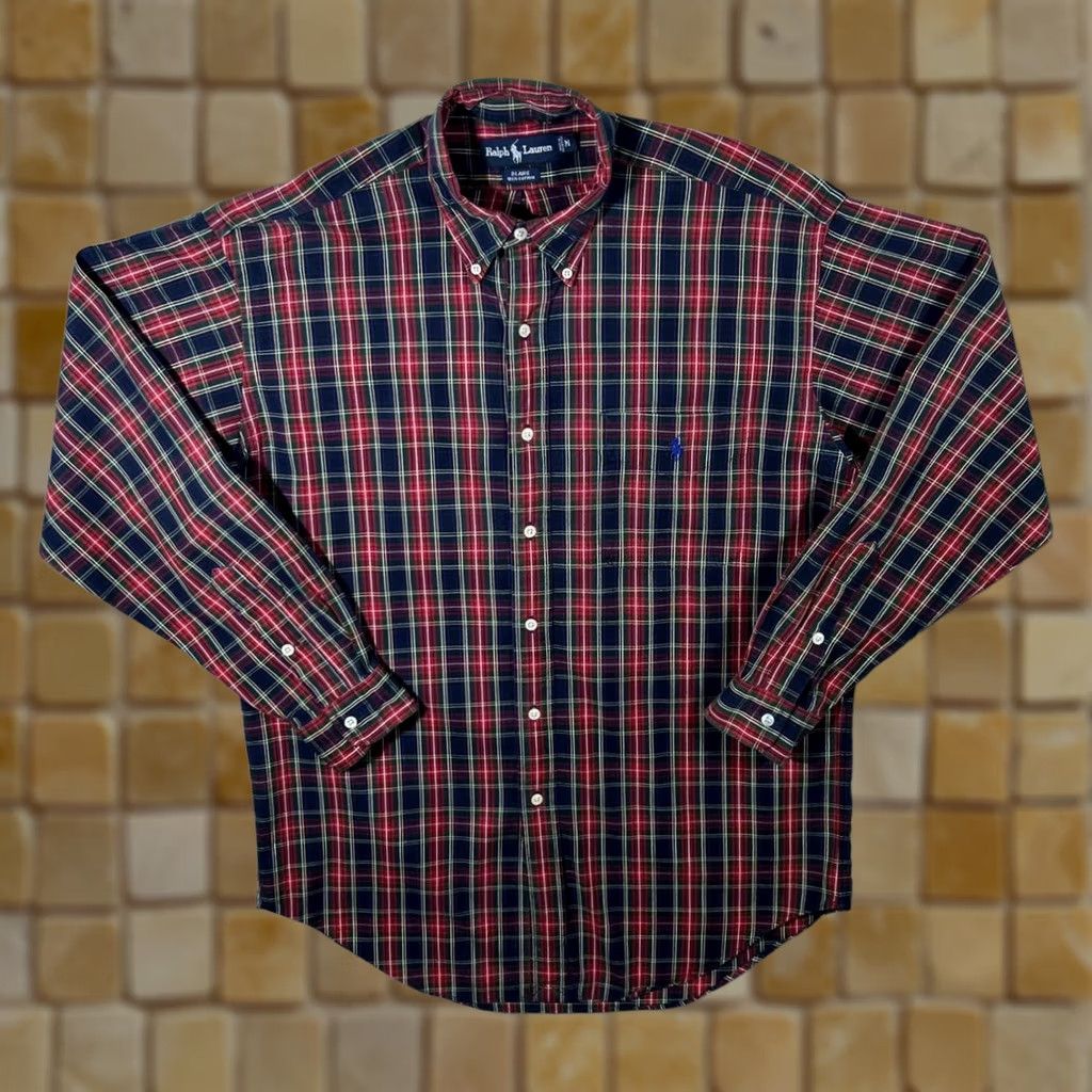 Ralph Lauren VINTAGE Ralph Lauren Blaire Tartan Check Long Sleeve Button-Down Shirt M Multicoloured Mens Regular Cotton Shirt Size US M / EU 48-50 / 2 - 1 Thumbnail