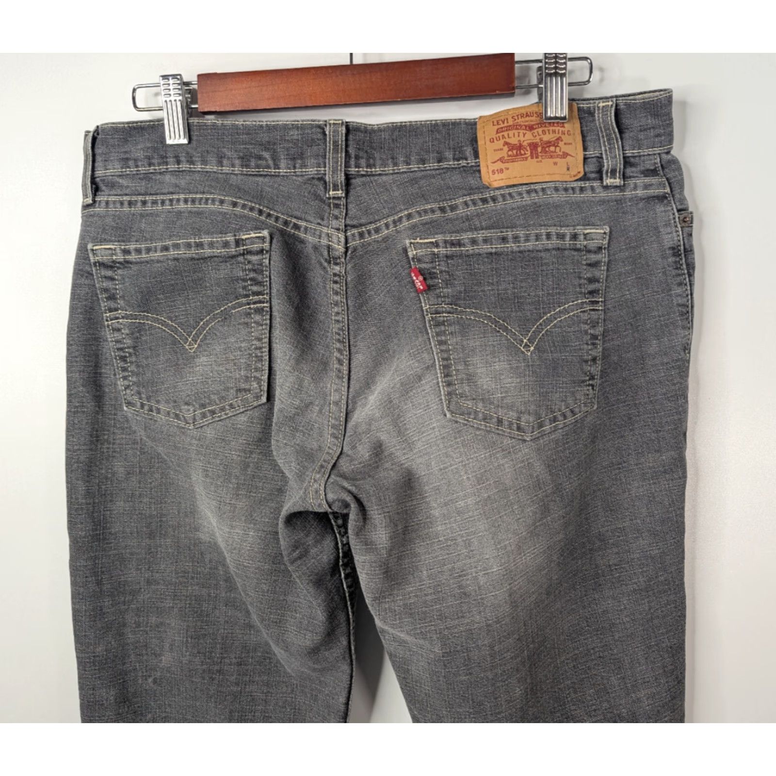Levi's VINTAGE Levi's 518 Jeans Bootcut Regular Women Size 13 JR M Grey Faded Comfort Stretch denim Size 34" / US 12 / IT 48 - 5 Thumbnail