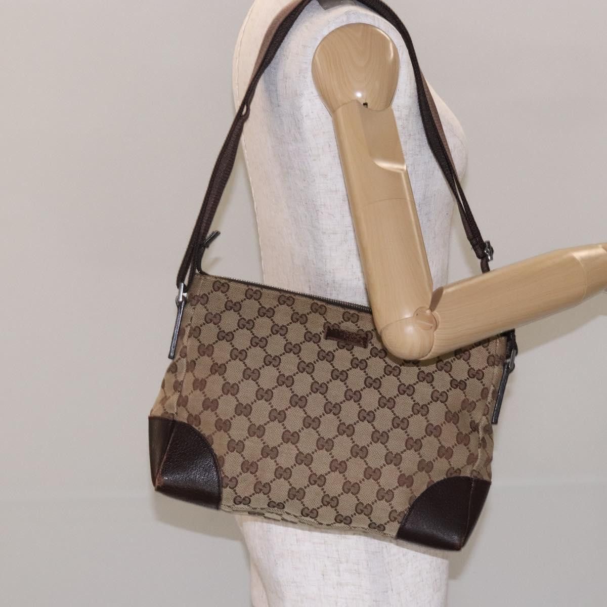 Gucci GUCCI GG Canvas Shoulder Bag Beige Silver Size ONE SIZE - 22 Thumbnail