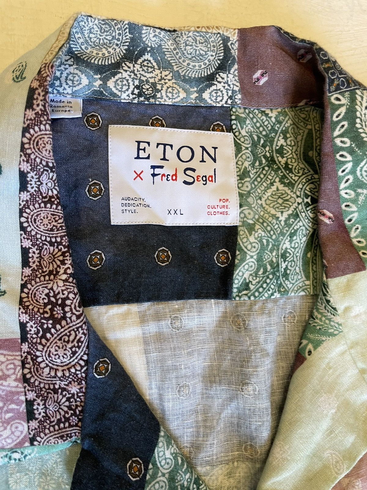 Eton × Fred Segal Patchwork Bandana Linen Resort Shirt Size US XXL / EU 58 / 5 - 5 Thumbnail