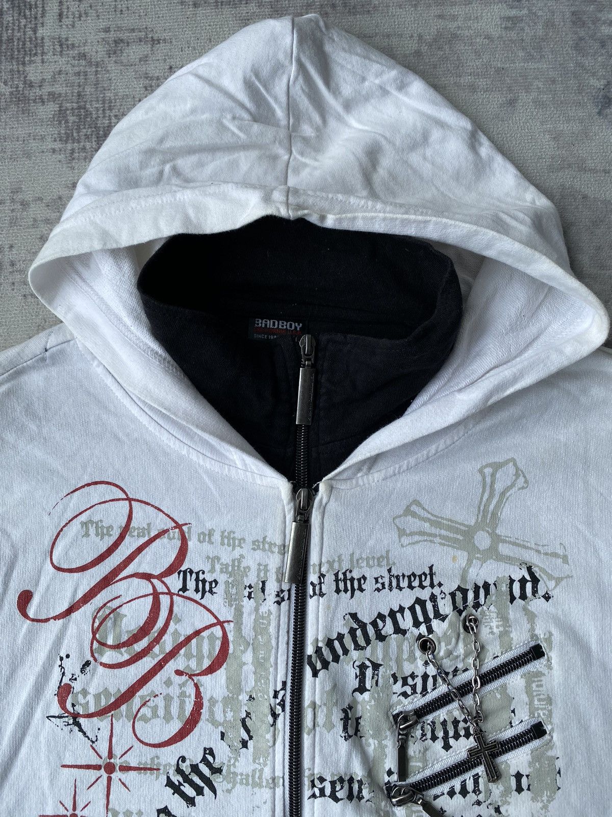 Japanese Brand Vintage Badboy Cross Chrome Goa Hearts Hoodies Size US L / EU 52-54 / 3 - 5 Thumbnail