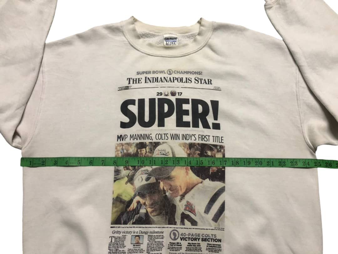 Gildan × Vintage Y2K Indianapolis Colts Championship Super Bowl Newspaper Size US L / EU 52-54 / 3 - 15 Thumbnail