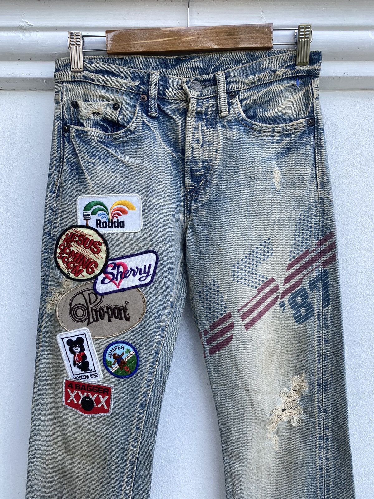 Hysteric Glamour × Japanese Brand ❗️NeedGone❗️D.M.G Patchwork Inspired Hysteric Selvedge Jeans Size US 28 / EU 44 - 3 Thumbnail