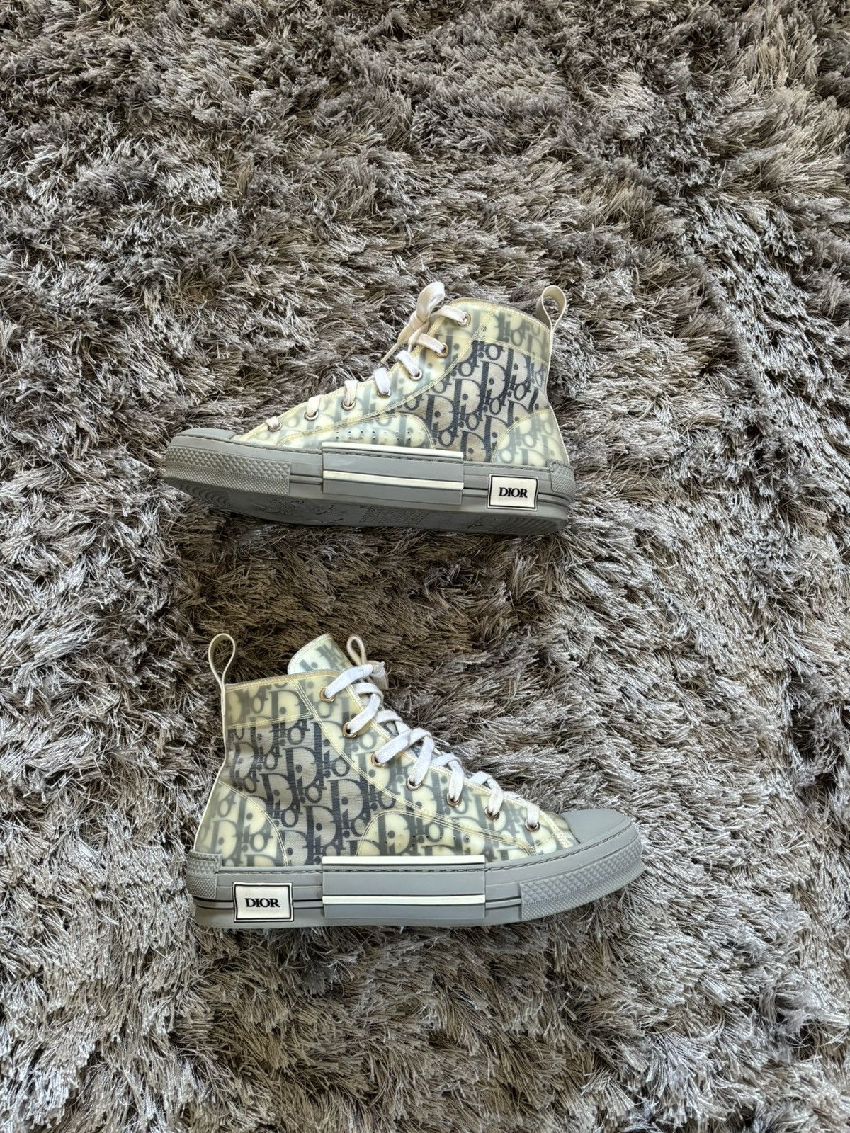 Dior Dior B23 Oblique HighTop Grey Blue ( 9.5 ) | Grailed