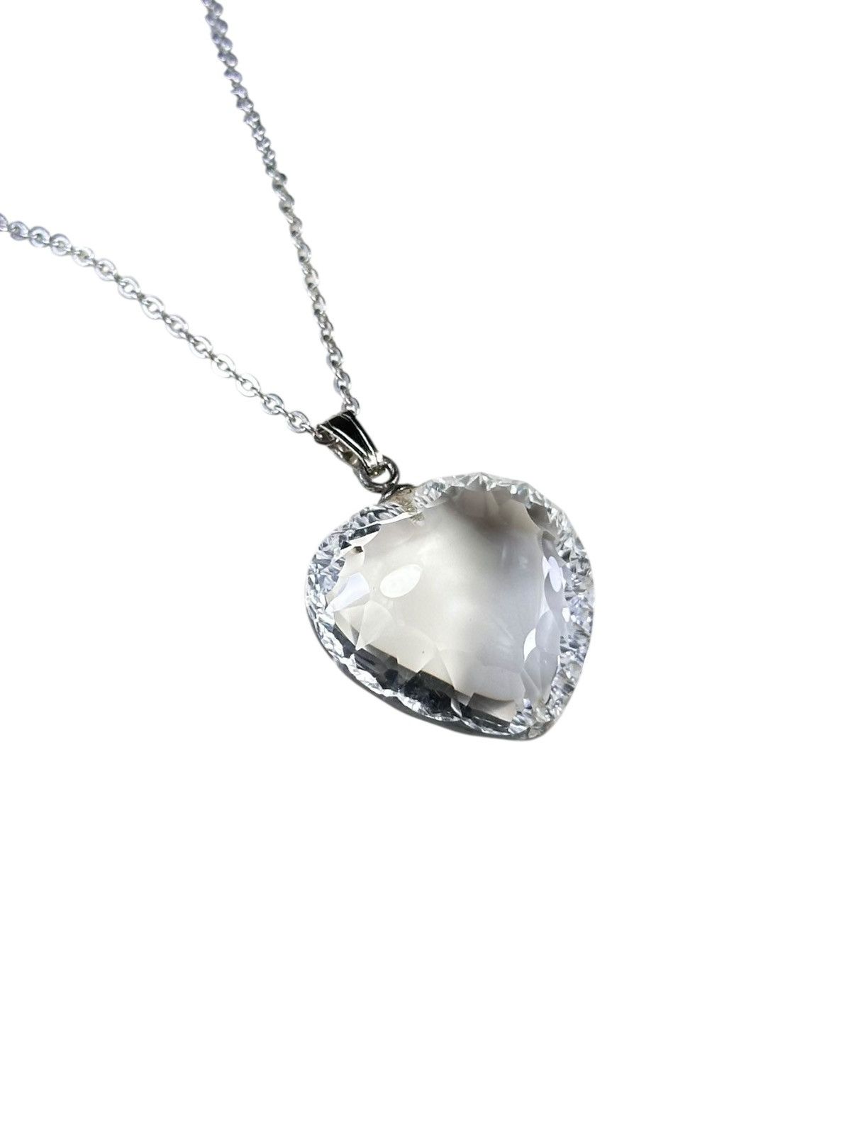 Vintage 2000s JAPANESE MADE LUMINOUS GLASS HEART PENDANT NECKLACE Size ONE SIZE - 4 Thumbnail