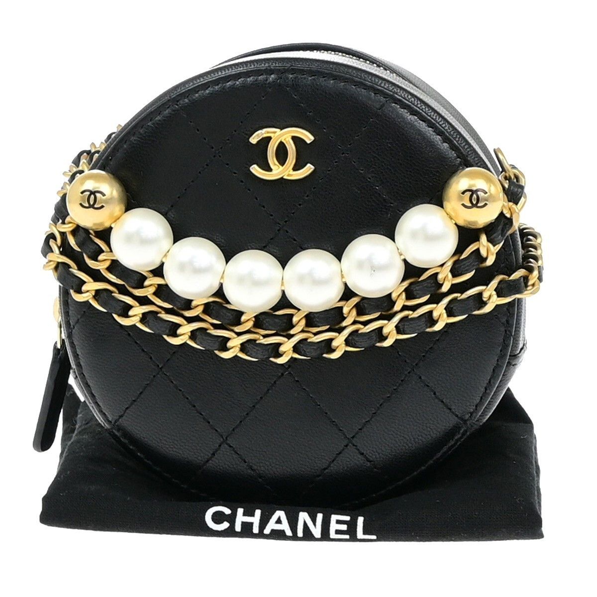 Chanel Chanel Chic Pearls Round Clutch with Chain Quilted Lambskin Size ONE SIZE - 1 Thumbnail