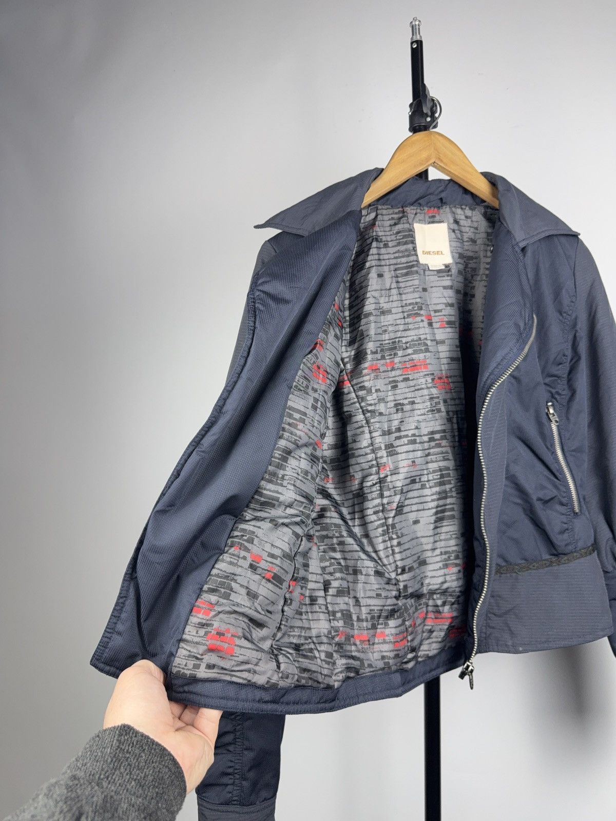 Diesel 00s Archive Diesel Cropped Moto Jacket Zip Tech Y2K Archive Size S / US 4 / IT 40 - 12 Thumbnail