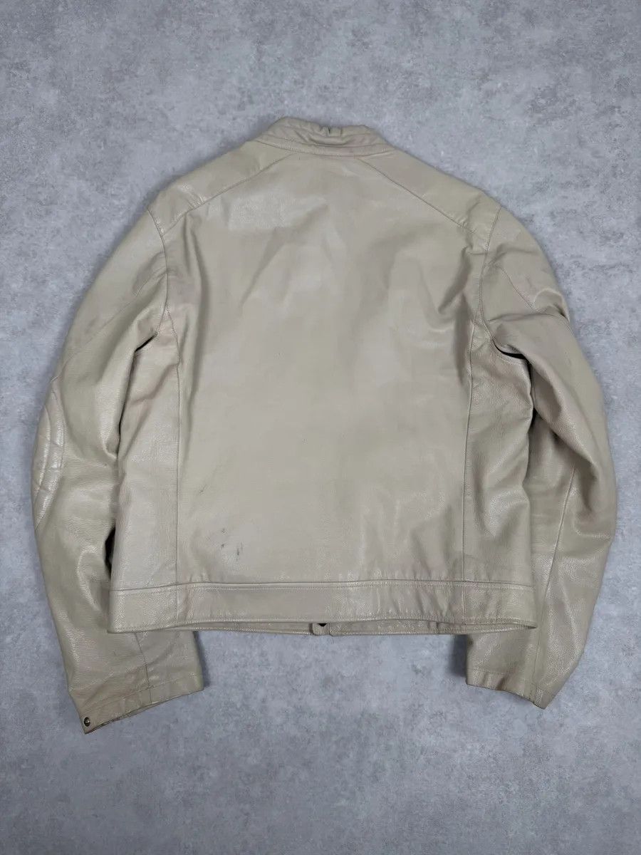 Prada SS2000 Prada Beige Padded Biker Leather Jacket Size US L / EU 52-54 / 3 - 2 Thumbnail