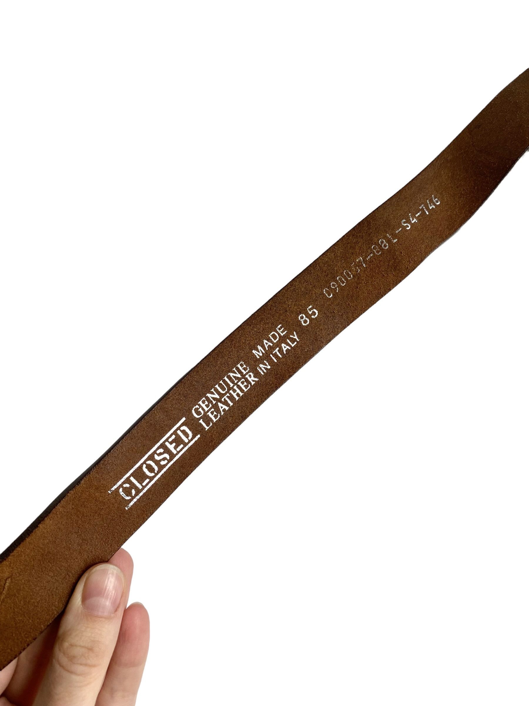 CLOSED Closed Brown Leather Irregular Belt (85/M) Size 32 - 5 Thumbnail