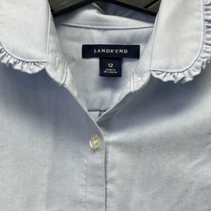 Lands' End Lands' End Size 12 Cotton Blend Button Down Blouse Size L / US 10 / IT 46 - 2 Thumbnail