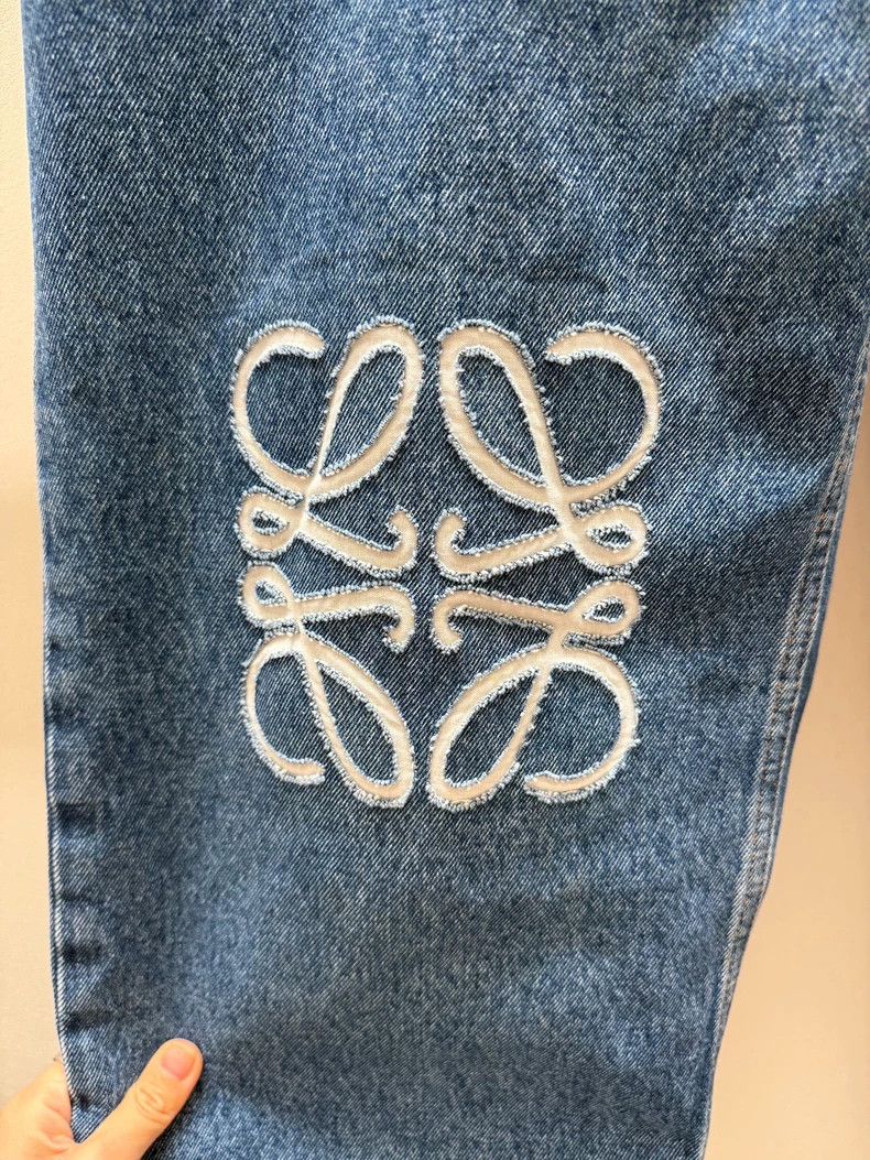 Loewe Loewe Women's Fashion Show Collection Logo Print Denim Cot Size 35" - 2 Thumbnail
