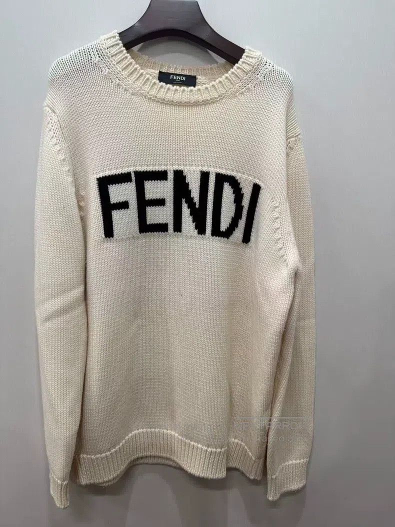 Fendi Fendi Beige Woolen Sweater Size US L / EU 52-54 / 3 - 1 Thumbnail