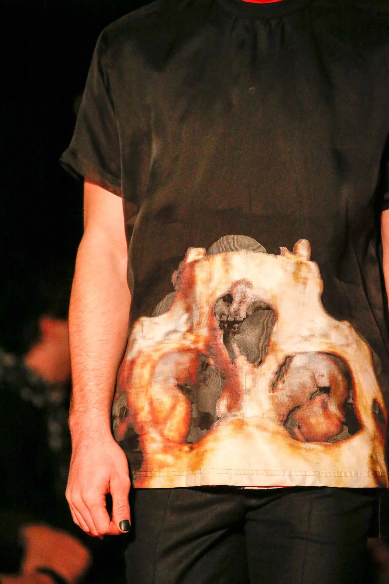 Givenchy Black Skull Hem Organza Silk Oversized T-Shirt Size US S / EU 44-46 / 1 - 6 Thumbnail
