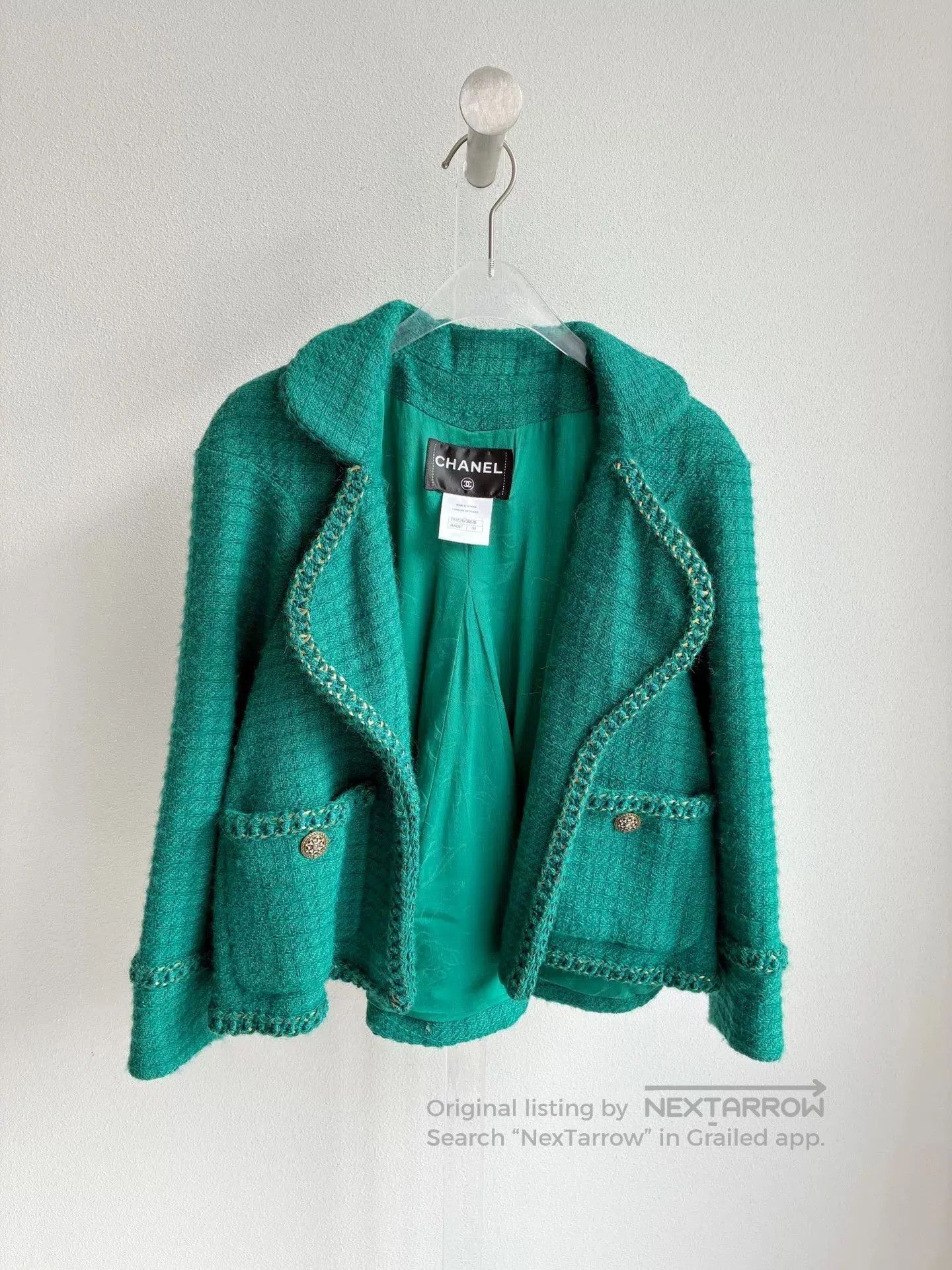 Chanel Chanel Green Chain Trim Short Jacket. Size XXS / US 00 / IT 34 - 2 Thumbnail