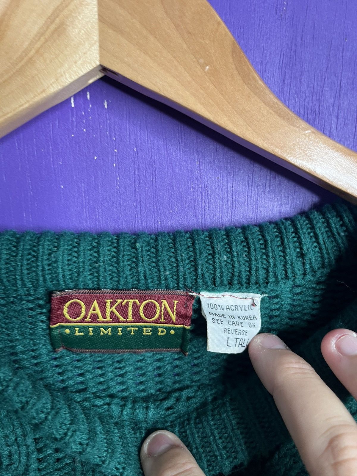 Vintage Vintage 90s Oakton limited cable knit sweater Size US L / EU 52-54 / 3 - 4 Thumbnail