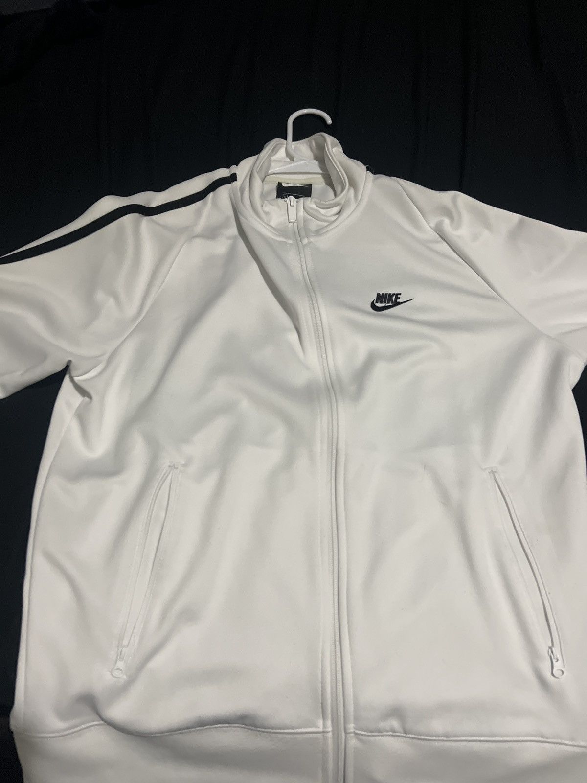Nike White Nike Striped Sweater Size US M / EU 48-50 / 2 - 1 Thumbnail