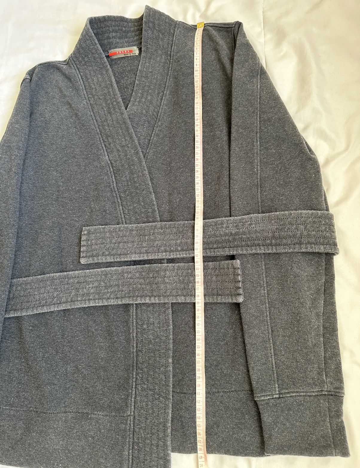 Prada Prada 00s Kimono cotton gray jacket red tab Size L / US 10 / IT 46 - 8 Thumbnail